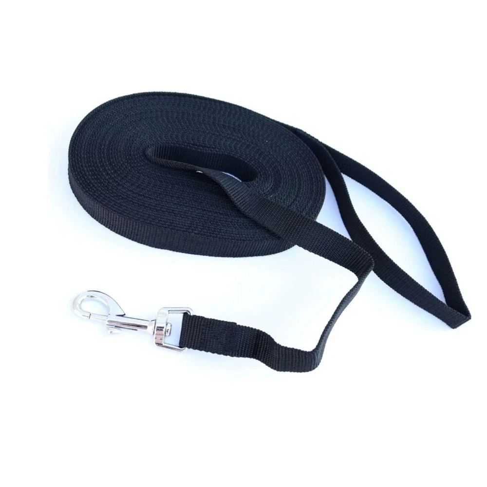 Unbranded Long Dog Training Leash Pet 30FT Black New Nylon Heavy Duty Lead